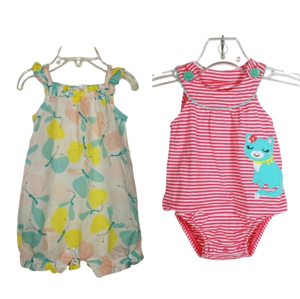 Bundle of Two Carter's Sleeveless Rompers - 6 Months